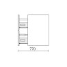 Meuble salle bain MAM 900 gauche, 2 tiroirs métal.anthracite mat 897x540x505mm - SALGAR 96738 