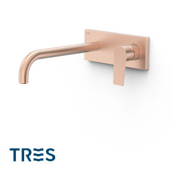 Façade mitigeur lavabo Or Rose Mat 24K - TRES 21130032OPM 