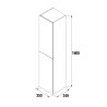 Colonne ALLIANCE 1600 Réversible 2 portes push NOYER MAYA 350 x 1600 x 349 mm - SALGAR 102835