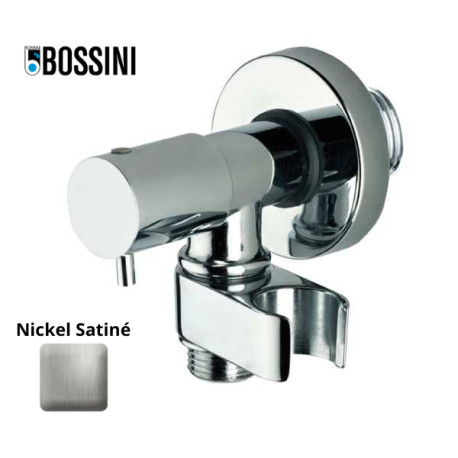 Robinet d’arrêt 1/2”M avec support de douche nickel satiné - BOSSINI E57000094