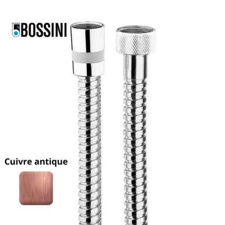 Flexible laiton 125cm double agrafage 1/2” x 1/2” FF cuivre antique Doppia Aggraffatura - Bossini A03045B047