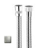 Flexible laiton 175cm double agrafage 1/2” x 1/2” FF Nickel satiné Doppia Aggraffatura - Bossini A03045D094