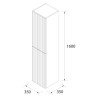 Colonne 2 portes 160 cm chêne africain BIBA - SALGAR 102996