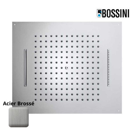 Plafond de douche à 3 jets et avec flexible acier brossé Dream - BOSSINI H389270075