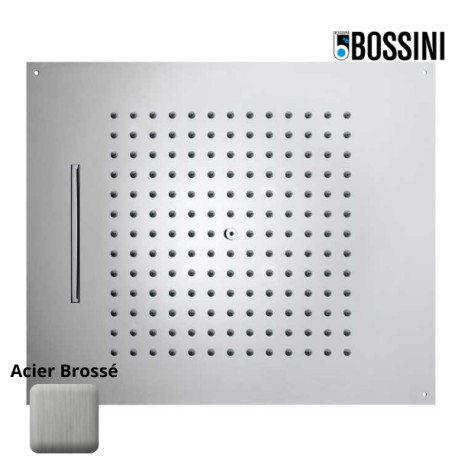 Plafond de douche à 2 jets et avec flexible acier brossé Dream - BOSSINI H389250075