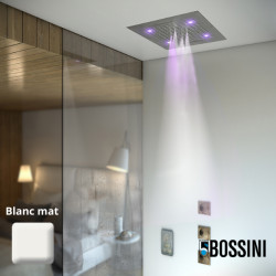 Plafond de douche 4 jets LED RGB chromothérapie blanc mat Dream - BOSSINI H389080045