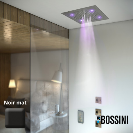 Plafond de douche 4 jets LED RGB chromothérapie noir mat Dream - BOSSINI H389080073