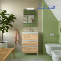 Meuble de salle de bain SPIRIT 600 3 tiroirs métalliques CHÊNE AFRICAIN - SALGAR 102756