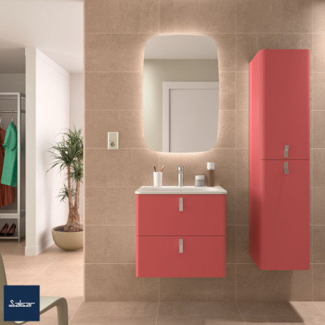 Meuble de salle de bain 2 tiroirs UNIIQ 600 rojo - SALGAR 96612