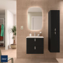 Meuble de salle de bain 2 tiroirs UNIIQ 600 noir mat - SALGAR 96613