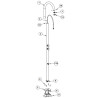 Colonne de douche extérieure à 2 mitigeur chromé Pool - Bossini L00360030