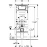 Bâti-support Duofix pour WC suspendu , avec réservoir à encastrer Sigma, autoportant - Geberit 111.333.00.5