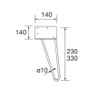 Jeu 2 pieds UNIIQ BLANC 300 mm - SALGAR 24713