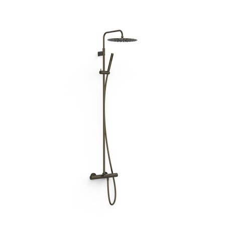 Ensemble de robinet thermostatique mural à 3 voies pour baignoire et douche Noir bronze - TRES 19031212KMB