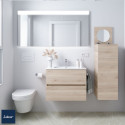 Meuble de salle de bain 2 tiroirs FUSSION LINE 700 chêne naturel - SALGAR 96695