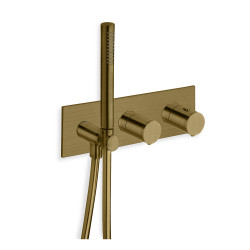 Façade douche thermostatique 3 sorties vieux bronze mat - CRISTINA - CRISTINA ONDYNA TV70293 