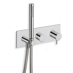 Façade douche thermostatique 3 sorties chrome - CRISTINA ONDYNA TV70351 