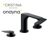 Lavabo melangeur 3 trous blade black mat - CRISTINA ONDYNA BA20513 