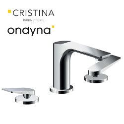 Lavabo melangeur 3 trous blade chrome - CRISTINA ONDYNA BA20551 