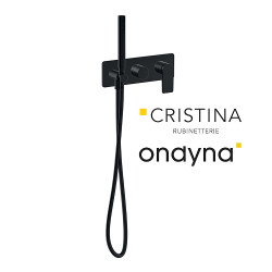 Façade douche/bain douche 2 sorties black mat - CRISTINA ONDYNA BA60213 