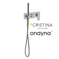 Façade douche/bain douche 2 sorties metal brosse - CRISTINA ONDYNA BA60277 