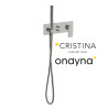 Façade douche/bain douche 2 sorties metal brosse - CRISTINA ONDYNA BA60277 