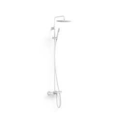 Ensemble de robinet thermostatique mural à 3 voies pour baignoire et douche Blanc mat - TRES 19031212BM 