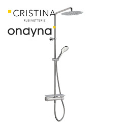 Colonne de douche porte savon + pomme ronde omega chromé - CRISTINA ONDYNA OG48751 