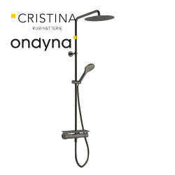 Colonne de douche porte savon omega métal brossé - CRISTINA ONDYNA OG48777 