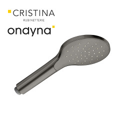 Douchette monojet ronde chrome noir brosse - CRISTINA ONDYNA PD18475 