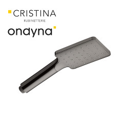 Douchette monojet carree chrome noir brosse - CRISTINA ONDYNA PD18575 