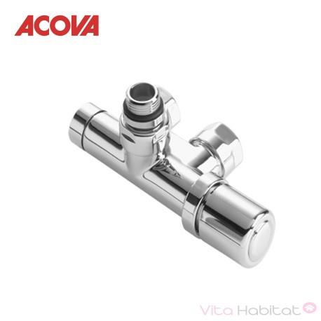 Pack Robinetterie thermostatisable monopoint monotube / bitube coude chromé - ACOVA 841238