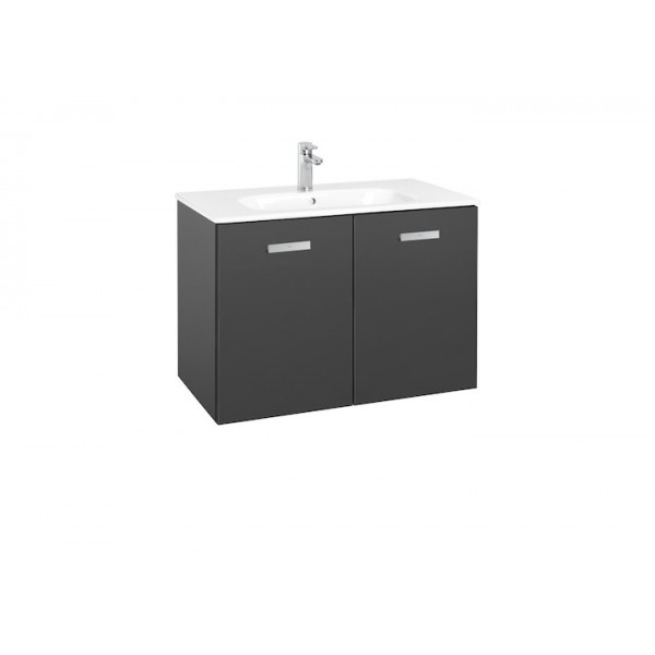 Ensemble Meuble De Salle De Bains 2 Portes Et Lavabo 800 Gris Anthracite Victoria Basic Unik Roca A855892153 Vita Habitat