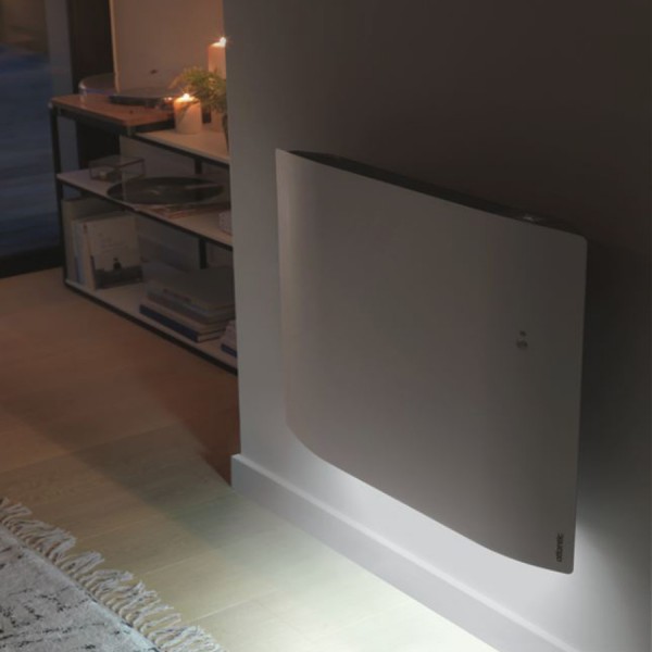 Radiateur électrique chaleur douce Divali connecté vertical 1500 W Blanc  Carat - L 430 mm x H 1520 mm - Le Temps des Travaux