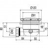 Bonde extraplate avec siphon incorporé Ø 120 mm. Vidage 31 l/min. - TRES 104840
