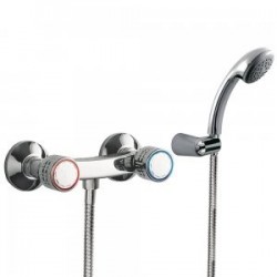 Mélangeur douche Douchette à main anticalcaire avec support orientable. Flexible double agrafage - TRES 123167