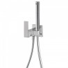 Mitigeur encastrable pour bidet/wc Support dorite ou gauhe, interchangeable. Flexible satin. - TRES 00612301