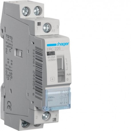 Contact cde manu 25A, 2O, 230V - AUTOMATISMES HAGER ERC226