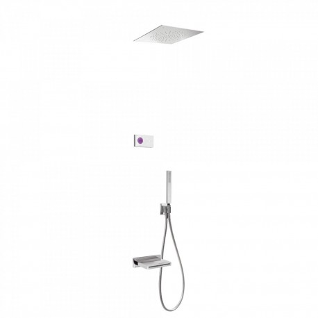 Kit de baignoire thermostatique électronique et encastré SHOWER TECHNOLOGYavec contrôle électronique compris (blanc) - TRES 0928