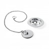 Bonde à bouchon pour lavabo, bidet et évier avec chaînette chrome - TRES 03474601