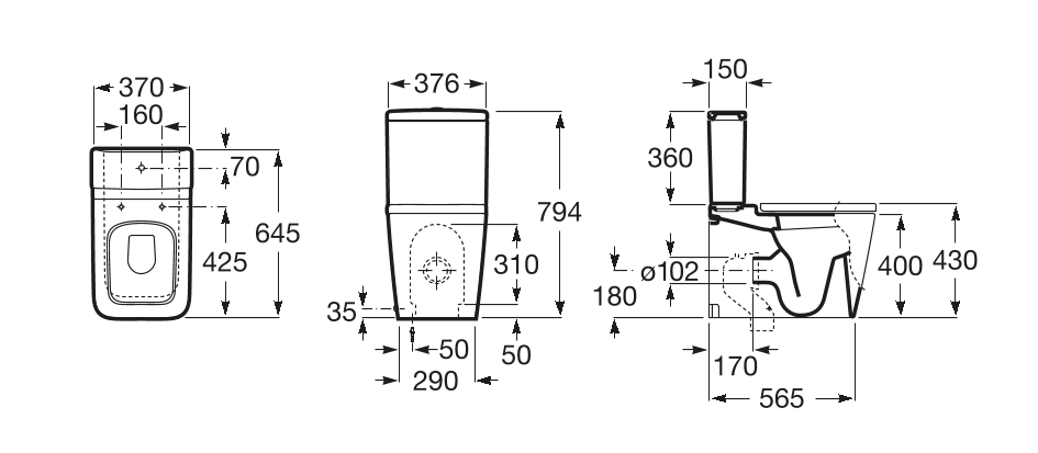 Cuvette wc outlet carré