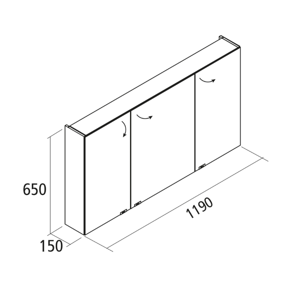 Armoire de toilette alliance 1200 3p schema 2