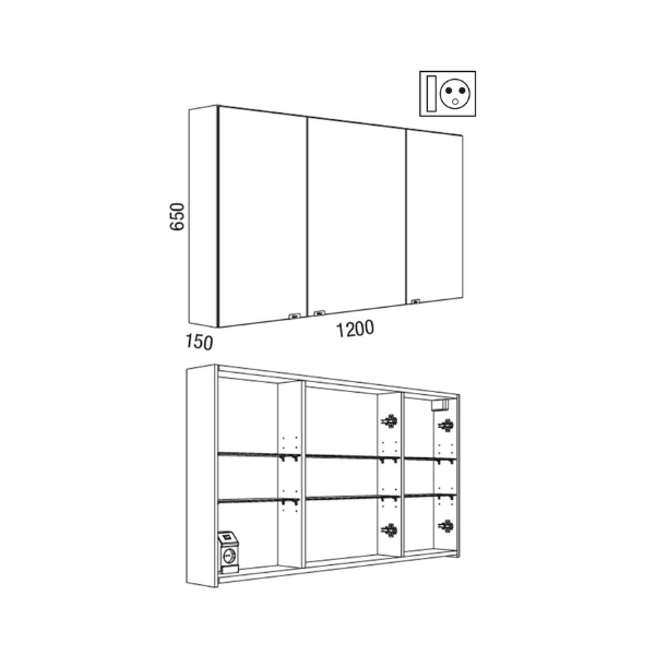 Armoire de toilette alliance 1200 schema