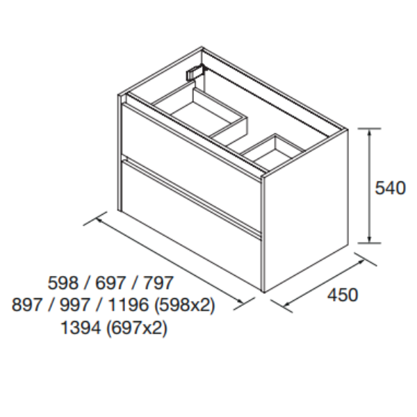 Schéma du meuble Noja 600 n°1