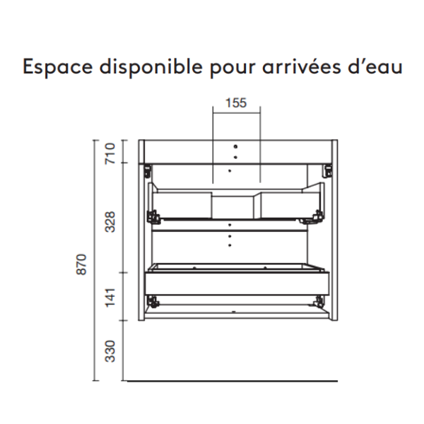 Meuble de salle de bain UNIIQ 600 2 tiro